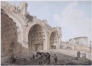 フォロロマーノ（平和の神殿）1779で見る（ペンと紙に鉛筆でインクを塗ったトイレ）